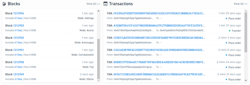 Транзакции в блокчейне Binance Chain