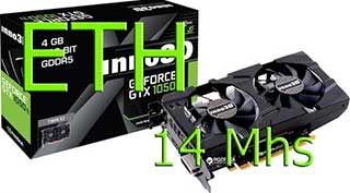 Видеокарта Geforce GTX 1050 ti - хешрейт в майнинге