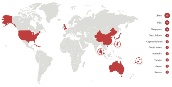 Офисы криптовалютных бирж на карте мира